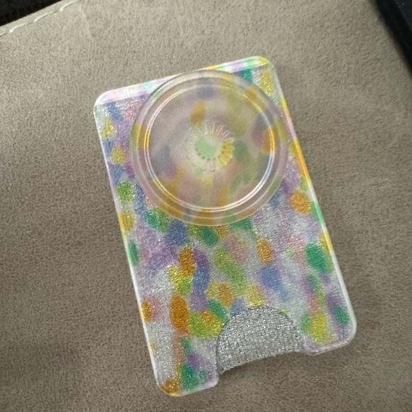 Colorful Glitter magnetic card Case with PopSocket - Picture 3 of 3